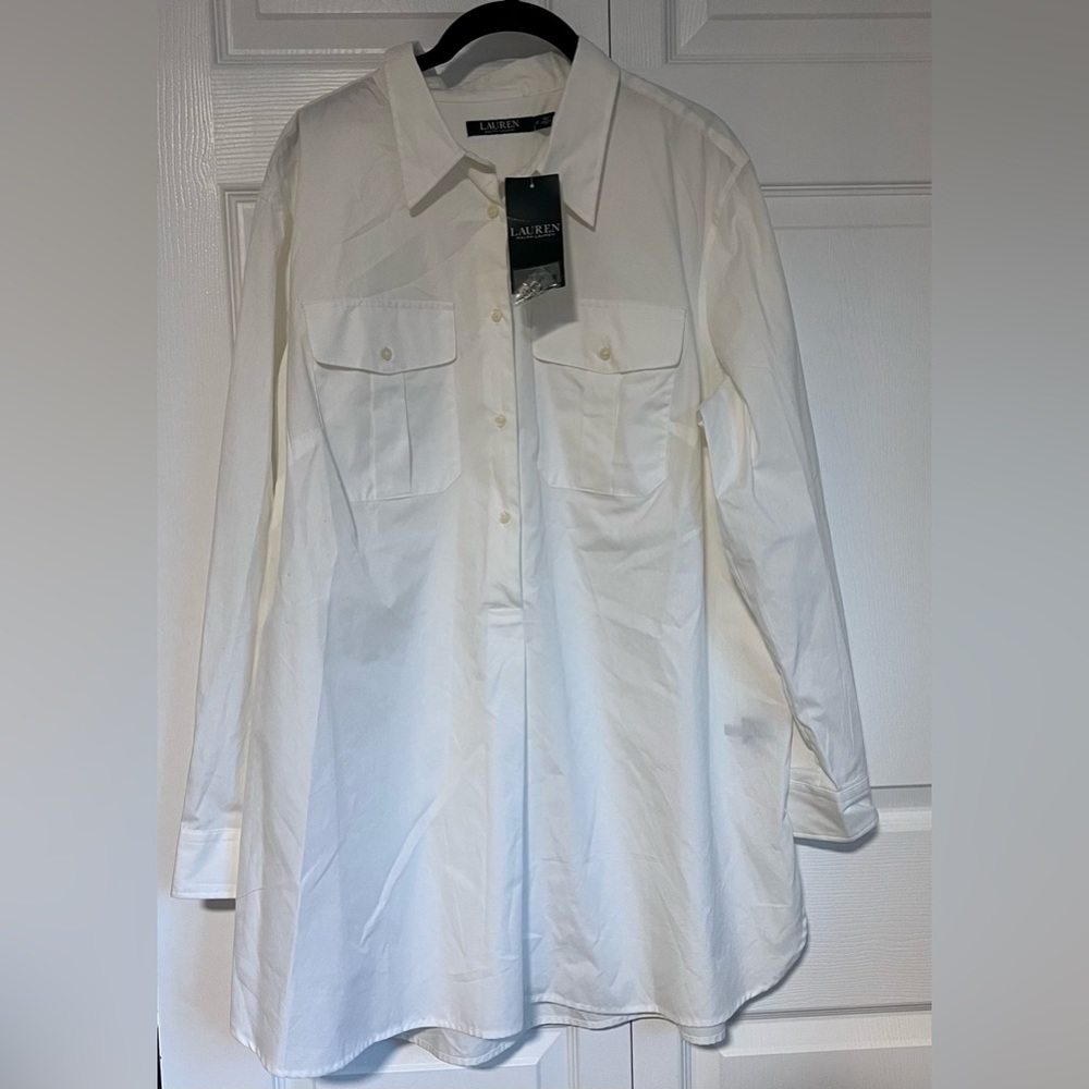 NWT Lauren Ralph Lauren Semi Button Down Shirt